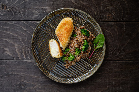 chicken cutlet with buckwheat and broccoli