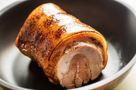 roasted pork for ramen closeupの写真素材