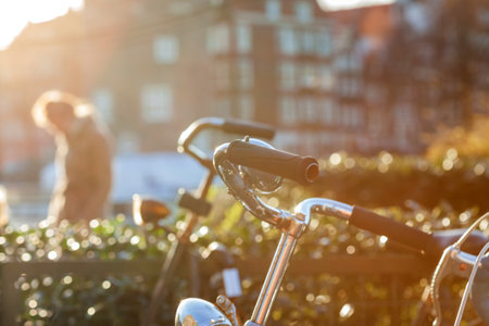 Bike on day light during the rain.の写真素材