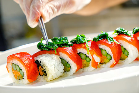 sushi roll japanese food style - soft focus effect pictureの写真素材