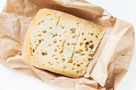 ripe cheese on the tableの写真素材