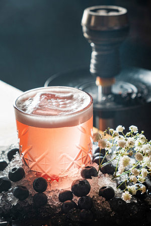 blueberry cocktail on the table