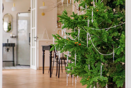 Christmas tree in the flatの写真素材