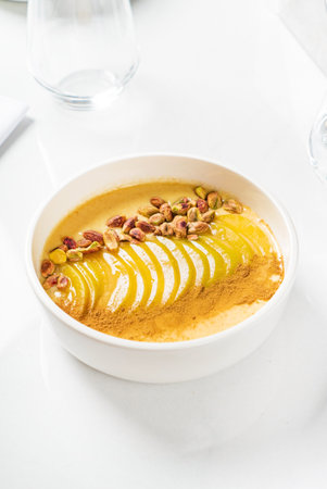 organic smoothie with nuts and seedsの写真素材