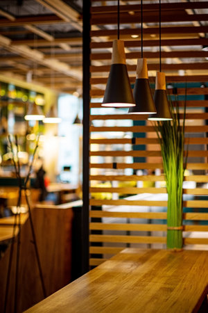 cozy interior in the cafeの写真素材