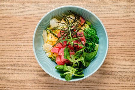 poke bowl on the table