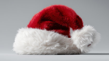 This iconic Santa hat, adorned with fluffy white trim, symbolizes holiday cheer and celebration.の素材
