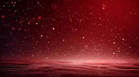 A radiant red background features sparkling elements, inviting imagination and artistic expression.の素材