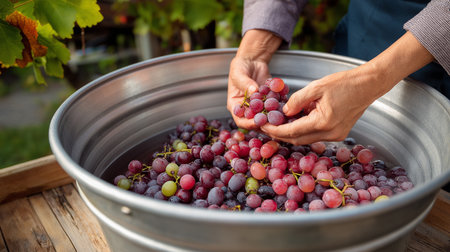 People enjoy grape stomping at Kahatia Georgia Point Winery during the lively harvest season.の素材