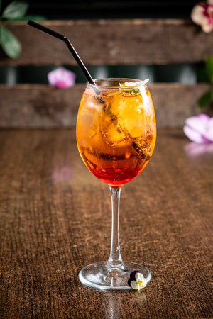 Bright drink blends vibrant colors and flavors, perfect for a summer gathering or celebration.の写真素材