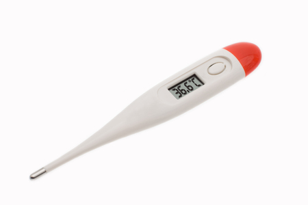 thermometer over white 36.6 の写真素材