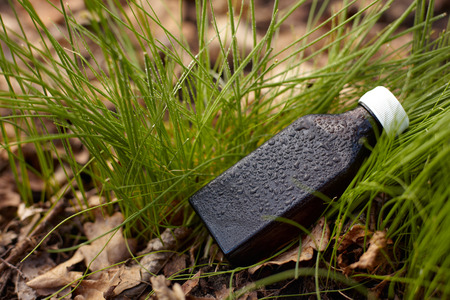  Brown bottle - natural therapy. Natural remedies - medicines. の写真素材