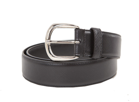 Black leather belt. Elegance leather belt.の写真素材