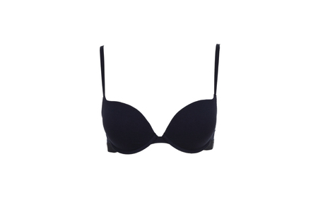 Black lingerie, bra on white background. Isolated underwear on  white background.の写真素材