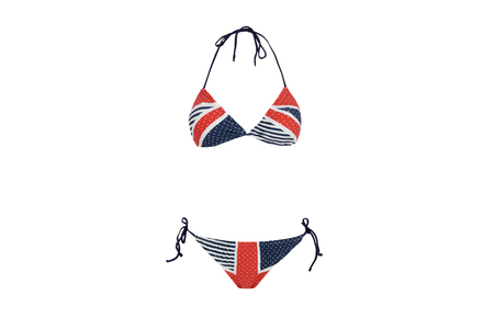 Sexy swimsuit with the USA flag isolated on a white background.の写真素材