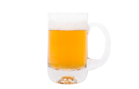 Isolated Beer Mug. Pint of Beer on White background.の写真素材