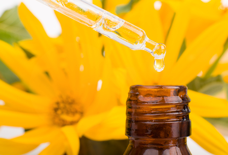 Organic essence. Essential oil Skin care,alternative medicine. Natural remedies  - dropper.の写真素材