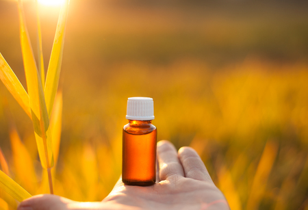 Bach flower remedies - Natural medicine. Herbal medicine or aromatherapy, bottle.の写真素材