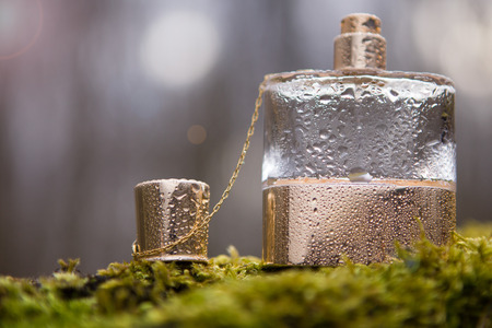 Perfume glass bottle - Organic bio alternative, natural. Natural aromatic perfume bottles  - perfum.の写真素材