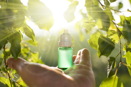 Green glass medicine bottle - natural medicine.