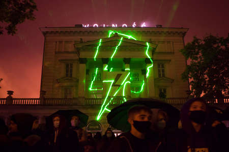 Poznan, POLAND - October 30, 2020: Protest against Poland abortion laws. Women strike and protest over government proposal to tighten abortion law.のeditorial素材