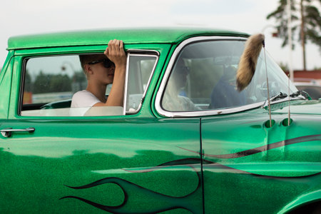 Rattvik, Sweden - July 27.2013: Classic Car Week Rttvik - Ford Ranchero.のeditorial素材