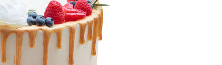 Banner with space for text on the cake detail. Copy space for textの写真素材