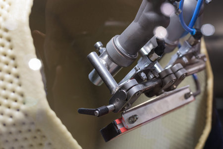 Poznan, Poland 01 Sep 2021: ITM Industry Europe, high-tech EXPO. 3d printing device, close-up