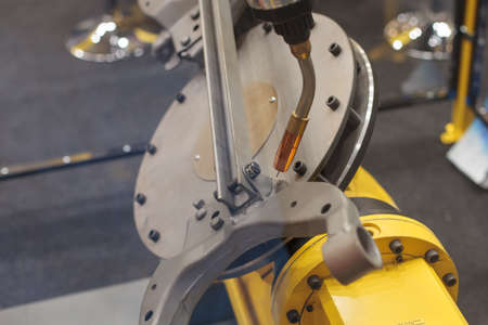 Poznan, Poland 01 Sep 2021: ITM Industry Europe, HIGH TECH EXPO. Industrial automatic welding machineのeditorial素材