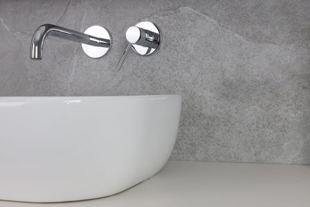 Modern basin and top with space for product presentation, montage. Mock, empty space.