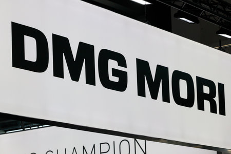 Poland, Poznan - June 01, 2023: HIGH TECH EXPO Europe. DMG MORI is the world leader in turning and milling machine tools and a full-service supplier in the manufacturing industry.のeditorial素材