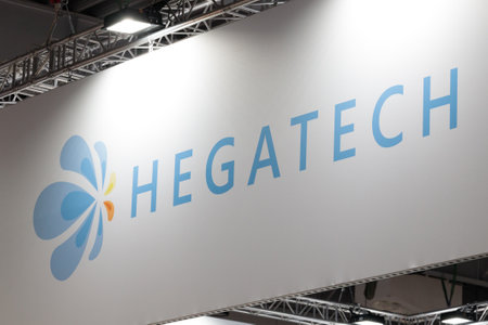 Poland, Poznan - May 17, 2023: HIGH TECH EXPO Europe Founded in 2013, HEGATECH is a photovoltaic whole industry chain service provider specializing in the production and sales of silicon core.のeditorial素材