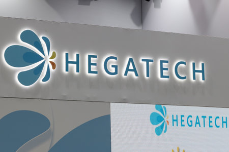 Poland, Poznan - May 17, 2023: HIGH TECH EXPO Europe Founded in 2013, HEGATECH is a photovoltaic whole industry chain service provider specializing in the production and sales of silicon core.のeditorial素材
