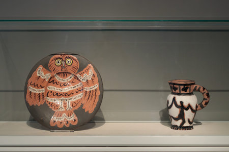 Barcelona, Spain - 09 August 2023: Ceramic Artworks at Picasso Museumのeditorial素材