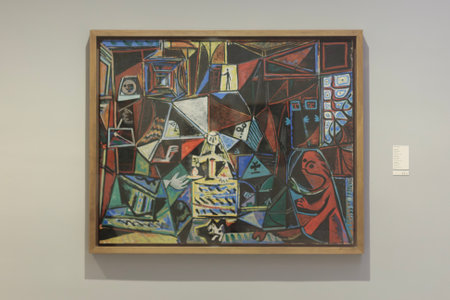 Multiple interpretations of 'Las Meninas' by Pablo Picasso showcased in Barcelona's Picasso Museumのeditorial素材