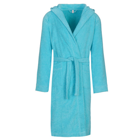 Blue Men's Bathrobe Displayed on White Backgroundの写真素材