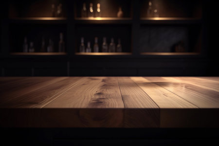 Mockup for product presentation on a stylish wooden tabletop.. Generative Ai.の素材