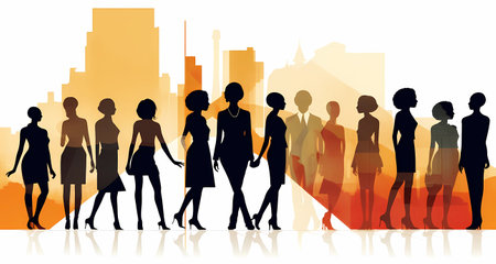 Colorful business teamwork success illustration Generative Aiの素材
