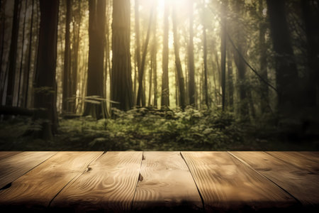 Concept for product display or design. Empty Wooden Table Background Generative Aiの素材