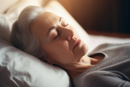 Peaceful Rest: Elderly Woman Asleepの素材