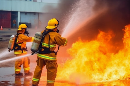Firefighters Battling Blazeの素材