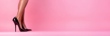 Elegant Stiletto on Pink Surfaceの素材