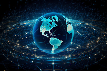 Cybernetic Globe with Geometric Connectionsの素材