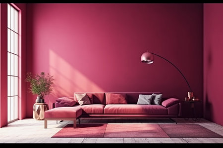 Modern Living Room with Bold Colorの素材