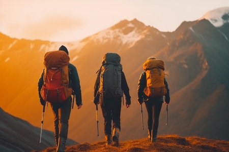 Mountain Trekking at Dawnの素材