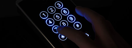 Illuminated Dial Pad in Dark Setting.