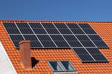 Solar Panels on Red Tiled Roof