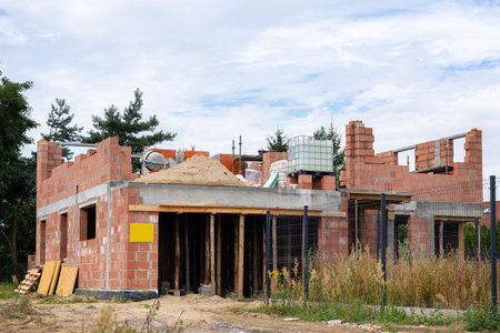 Construction Site of a New Houseの写真素材