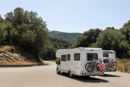 Motorhome with Bicycles on Scenic Road