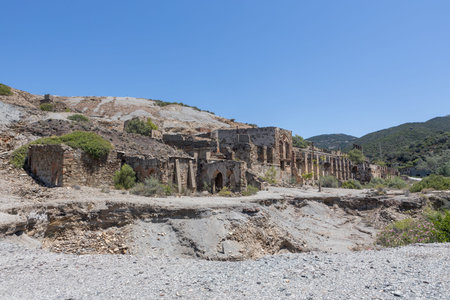 Ruins of Abandoned Ingurtosu Mining Complexの写真素材